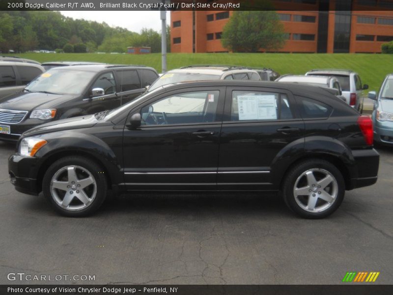 Brilliant Black Crystal Pearl / Dark Slate Gray/Red 2008 Dodge Caliber R/T AWD