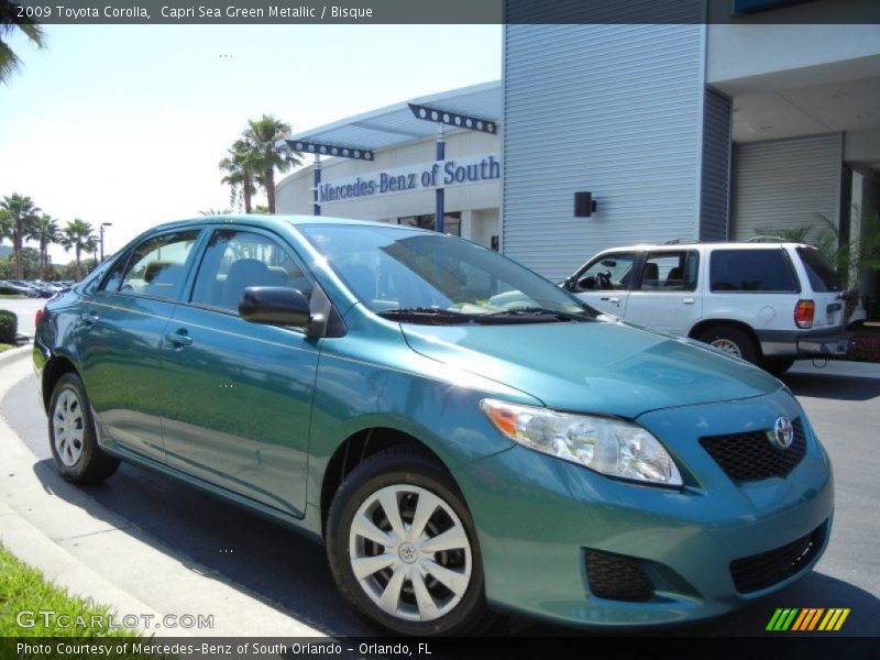 Capri Sea Green Metallic / Bisque 2009 Toyota Corolla