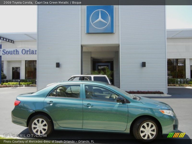 Capri Sea Green Metallic / Bisque 2009 Toyota Corolla