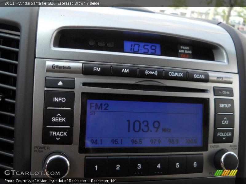 Espresso Brown / Beige 2011 Hyundai Santa Fe GLS