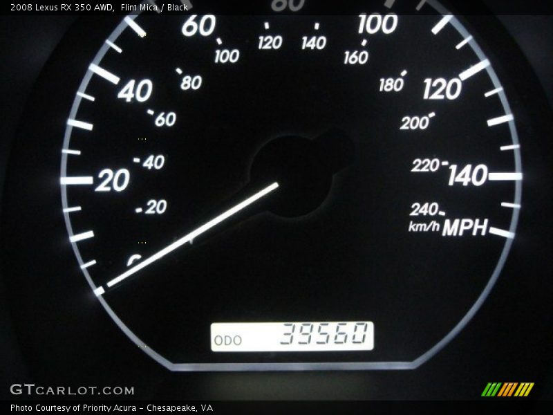 Flint Mica / Black 2008 Lexus RX 350 AWD
