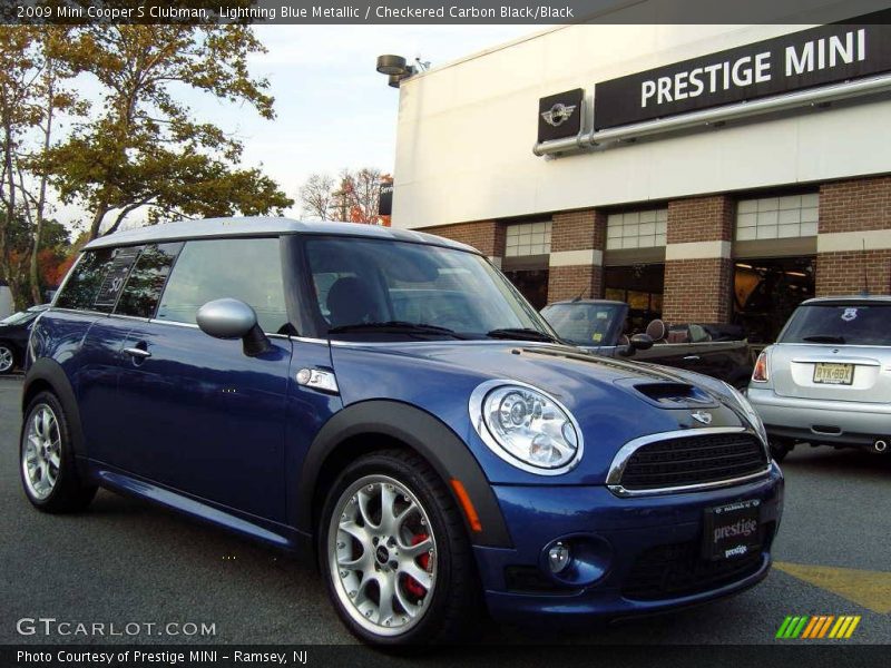 Lightning Blue Metallic / Checkered Carbon Black/Black 2009 Mini Cooper S Clubman