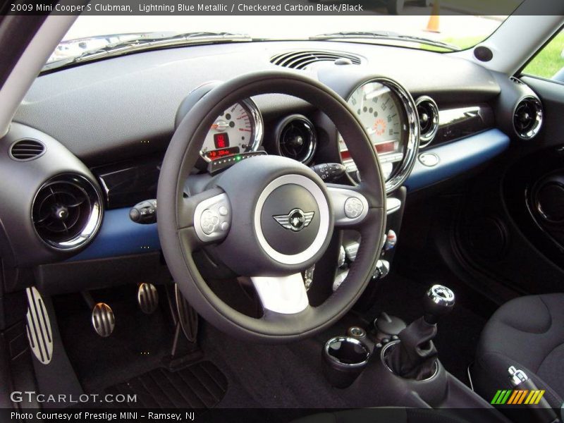 Lightning Blue Metallic / Checkered Carbon Black/Black 2009 Mini Cooper S Clubman
