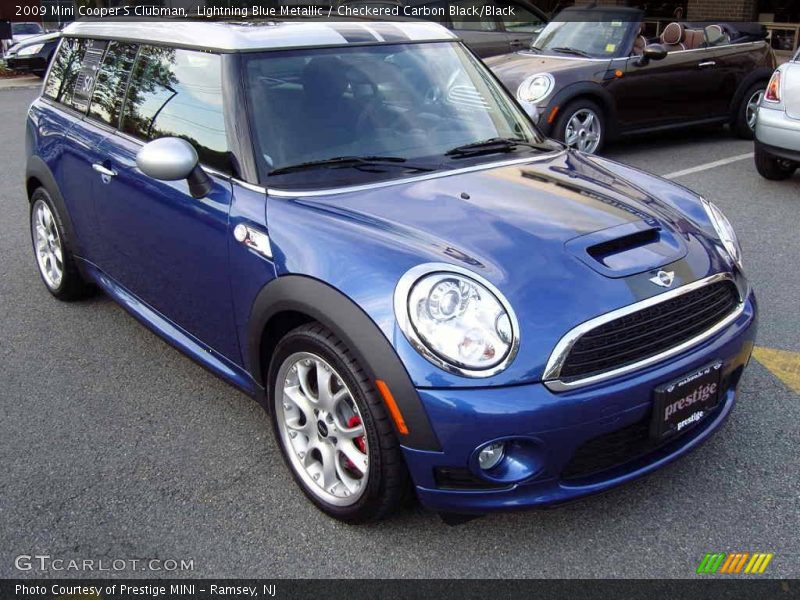 Lightning Blue Metallic / Checkered Carbon Black/Black 2009 Mini Cooper S Clubman