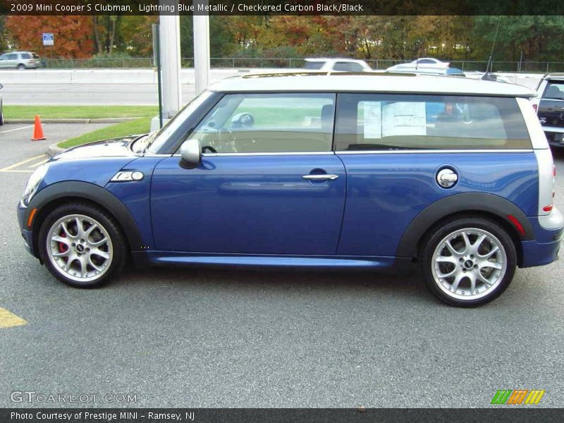 Lightning Blue Metallic / Checkered Carbon Black/Black 2009 Mini Cooper S Clubman