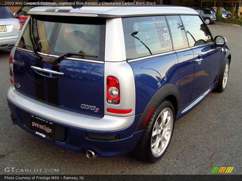 Lightning Blue Metallic / Checkered Carbon Black/Black 2009 Mini Cooper S Clubman