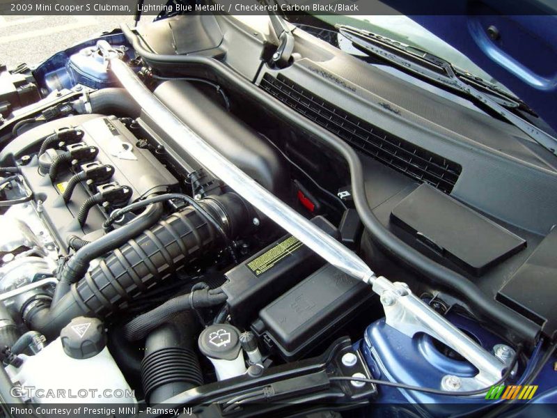 Lightning Blue Metallic / Checkered Carbon Black/Black 2009 Mini Cooper S Clubman