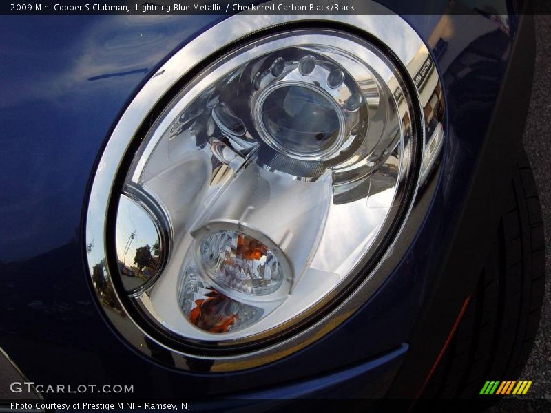 Lightning Blue Metallic / Checkered Carbon Black/Black 2009 Mini Cooper S Clubman