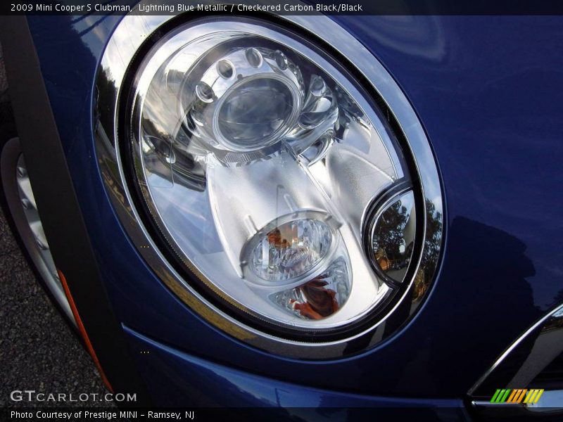 Lightning Blue Metallic / Checkered Carbon Black/Black 2009 Mini Cooper S Clubman