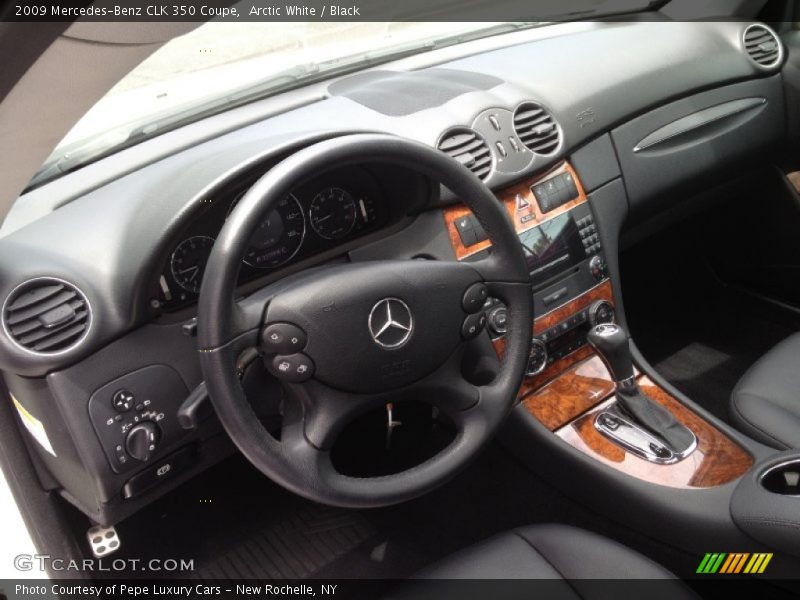 Arctic White / Black 2009 Mercedes-Benz CLK 350 Coupe