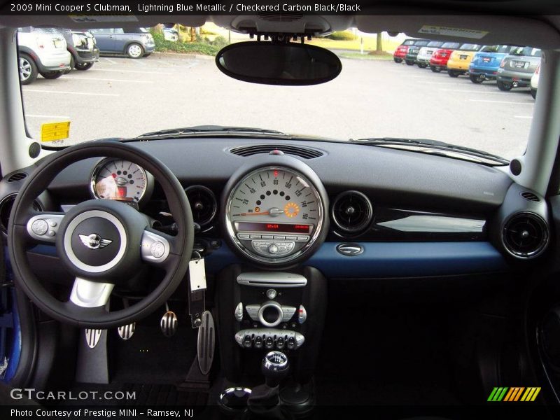 Lightning Blue Metallic / Checkered Carbon Black/Black 2009 Mini Cooper S Clubman