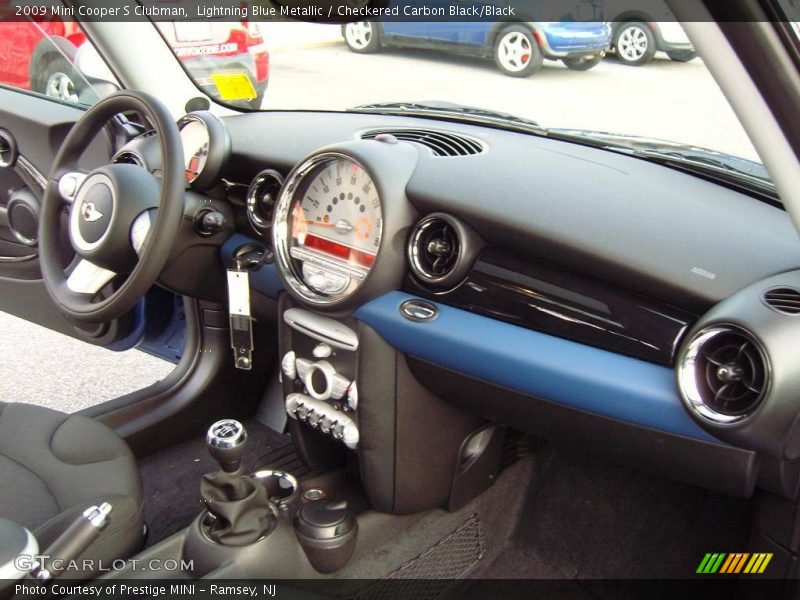 Lightning Blue Metallic / Checkered Carbon Black/Black 2009 Mini Cooper S Clubman