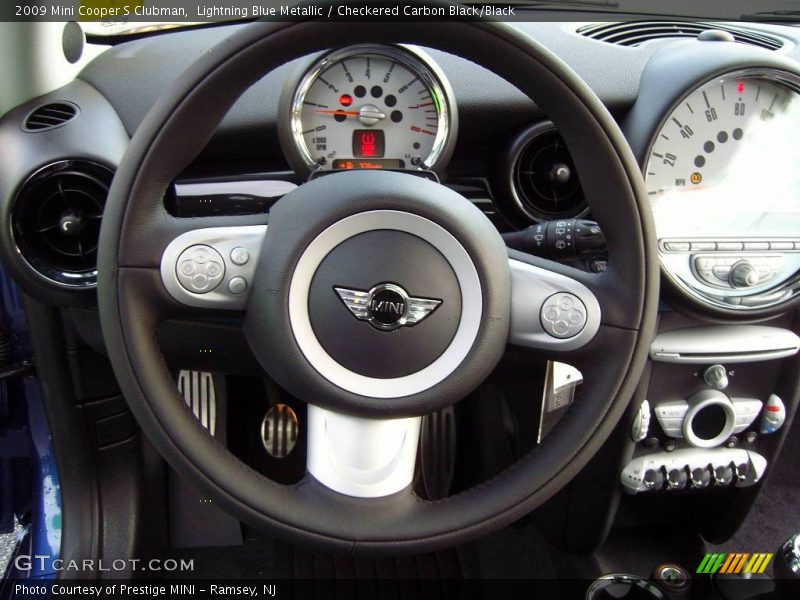 Lightning Blue Metallic / Checkered Carbon Black/Black 2009 Mini Cooper S Clubman