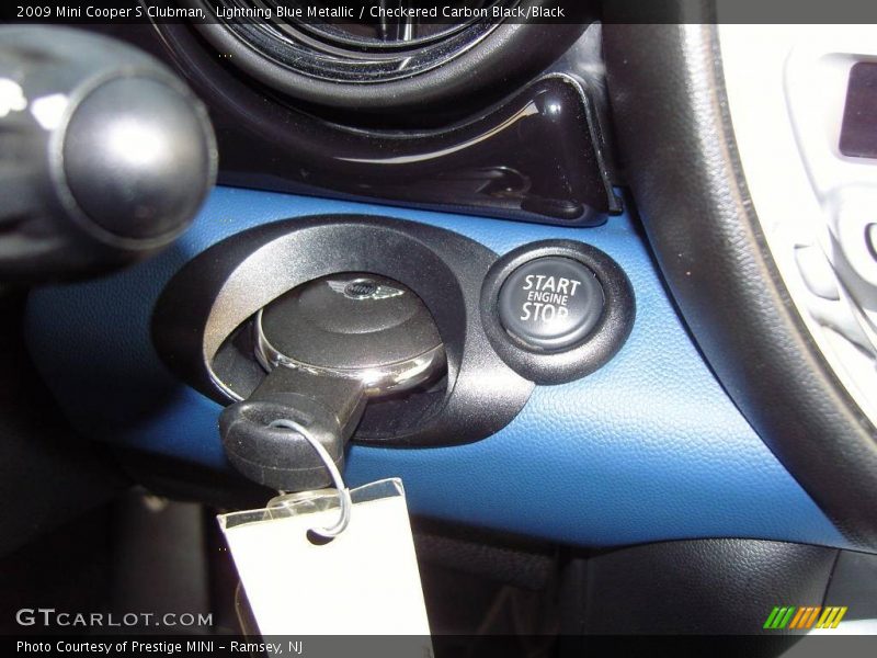 Lightning Blue Metallic / Checkered Carbon Black/Black 2009 Mini Cooper S Clubman