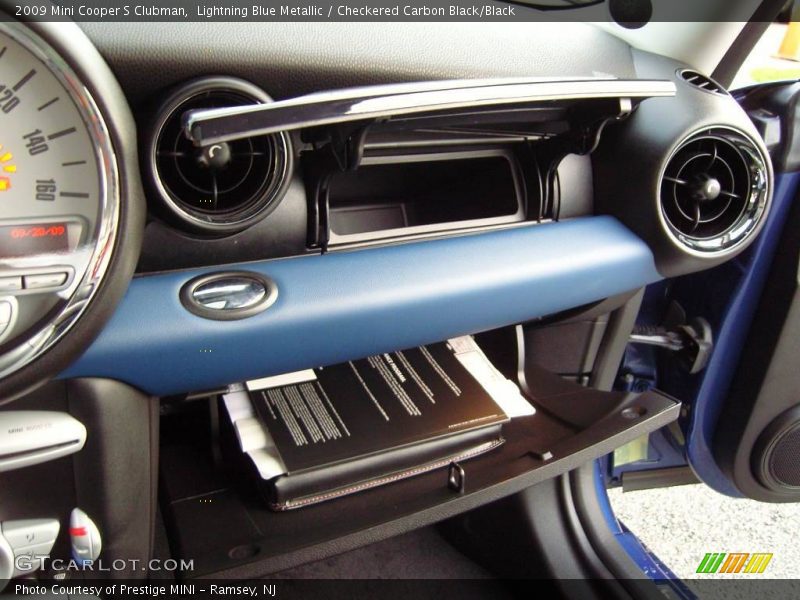 Lightning Blue Metallic / Checkered Carbon Black/Black 2009 Mini Cooper S Clubman