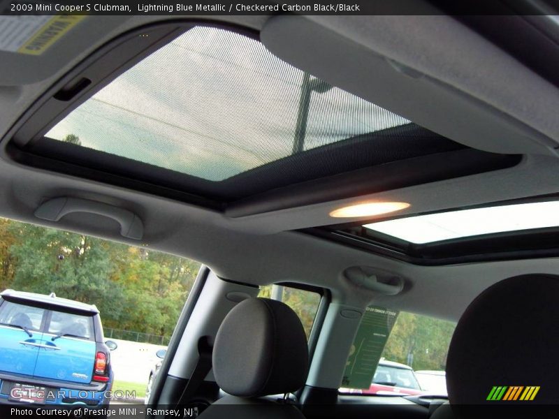 Lightning Blue Metallic / Checkered Carbon Black/Black 2009 Mini Cooper S Clubman
