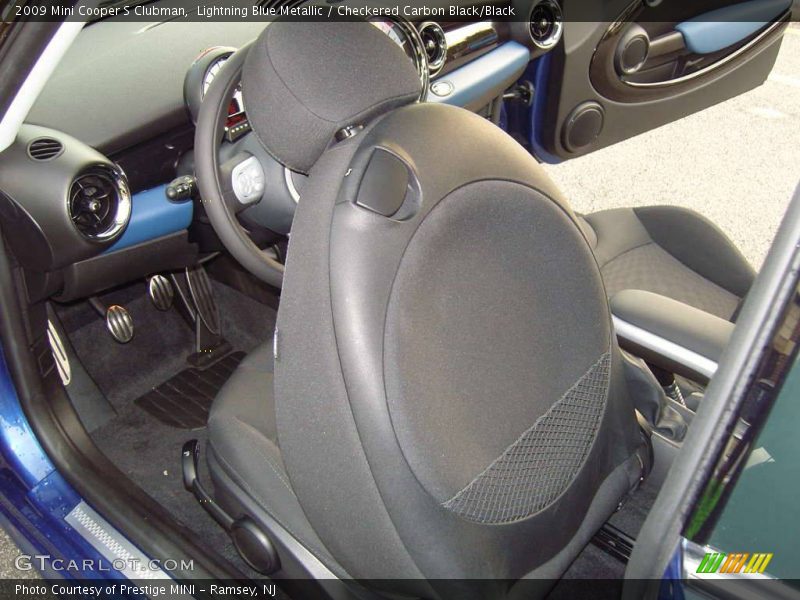 Lightning Blue Metallic / Checkered Carbon Black/Black 2009 Mini Cooper S Clubman