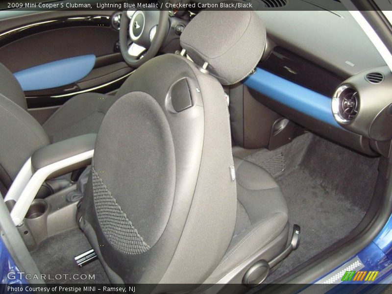 Lightning Blue Metallic / Checkered Carbon Black/Black 2009 Mini Cooper S Clubman