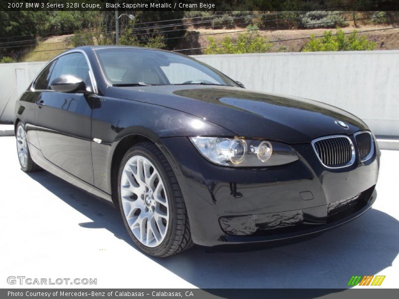 Black Sapphire Metallic / Cream Beige 2007 BMW 3 Series 328i Coupe