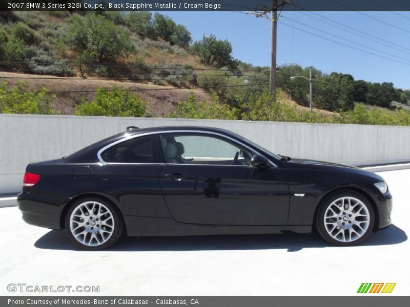 Black Sapphire Metallic / Cream Beige 2007 BMW 3 Series 328i Coupe