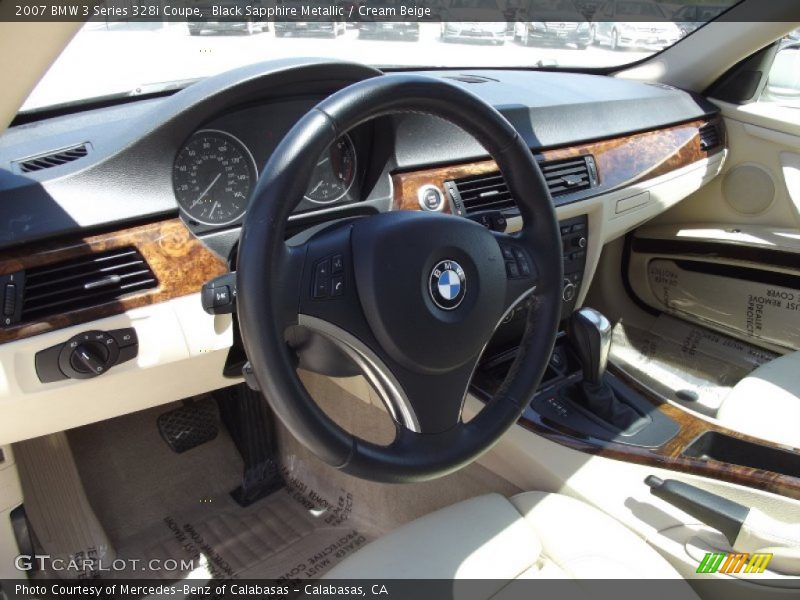 Black Sapphire Metallic / Cream Beige 2007 BMW 3 Series 328i Coupe