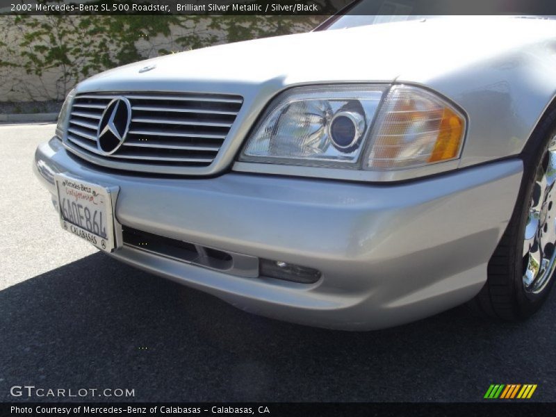 Brilliant Silver Metallic / Silver/Black 2002 Mercedes-Benz SL 500 Roadster