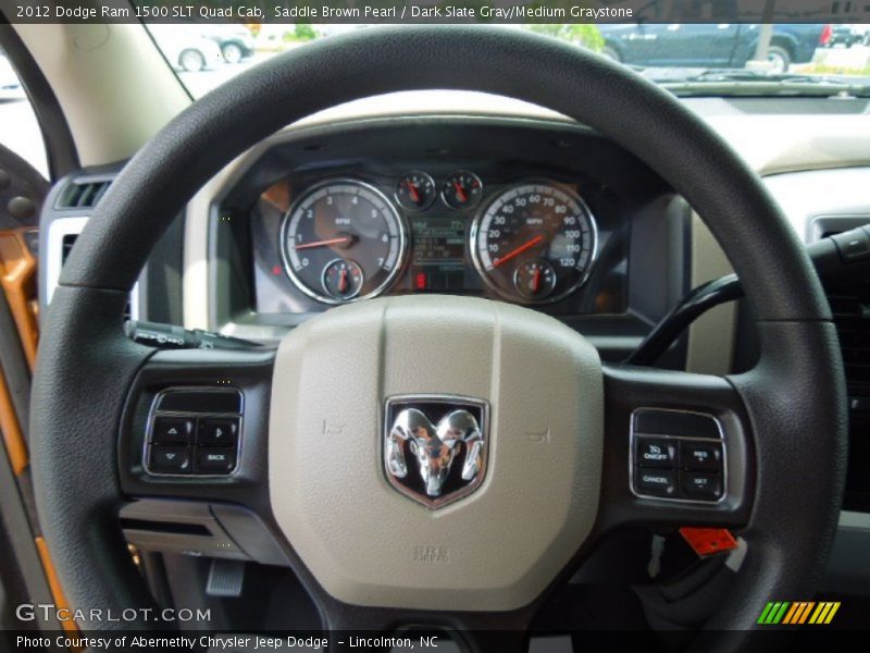 Saddle Brown Pearl / Dark Slate Gray/Medium Graystone 2012 Dodge Ram 1500 SLT Quad Cab