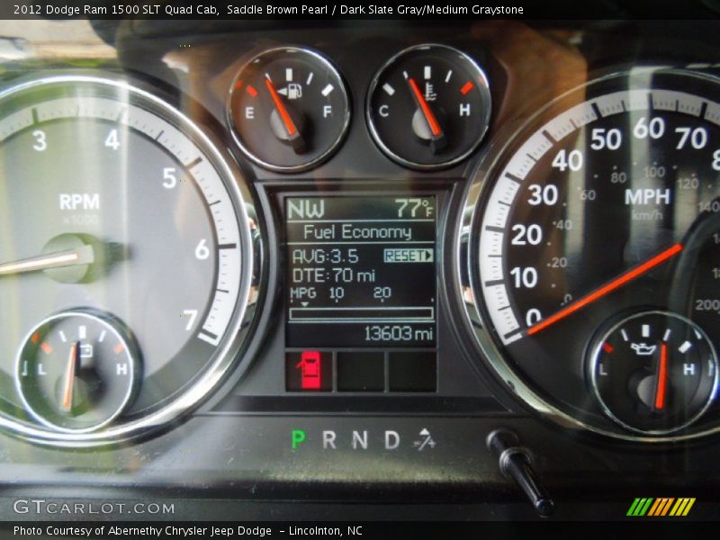 Saddle Brown Pearl / Dark Slate Gray/Medium Graystone 2012 Dodge Ram 1500 SLT Quad Cab