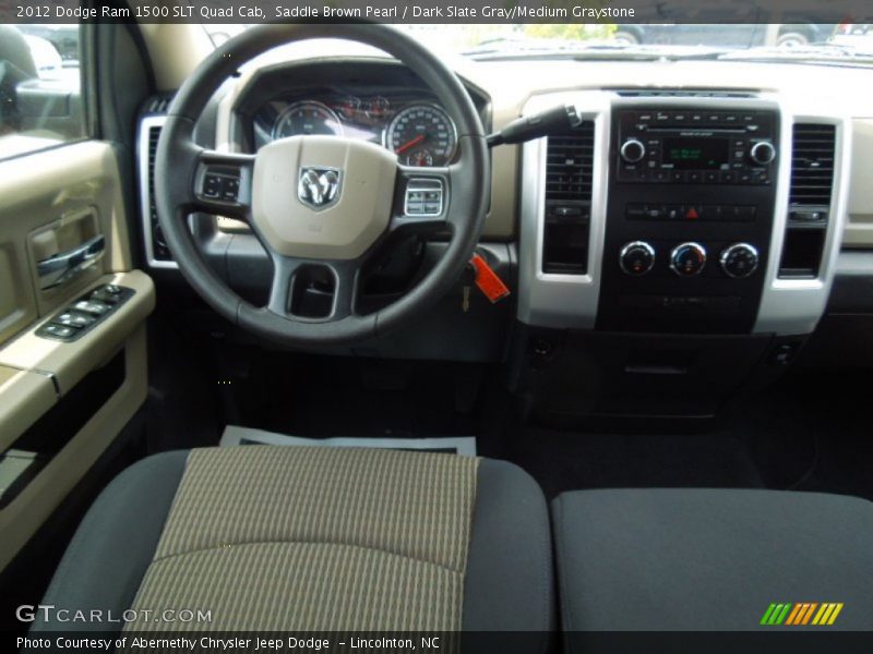 Saddle Brown Pearl / Dark Slate Gray/Medium Graystone 2012 Dodge Ram 1500 SLT Quad Cab