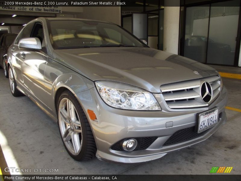 Palladium Silver Metallic / Black 2009 Mercedes-Benz C 300 Luxury