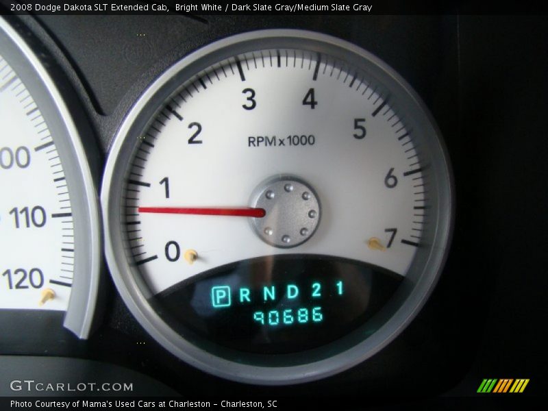 Bright White / Dark Slate Gray/Medium Slate Gray 2008 Dodge Dakota SLT Extended Cab