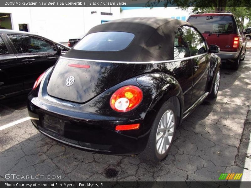 Black / Cream Beige 2008 Volkswagen New Beetle SE Convertible