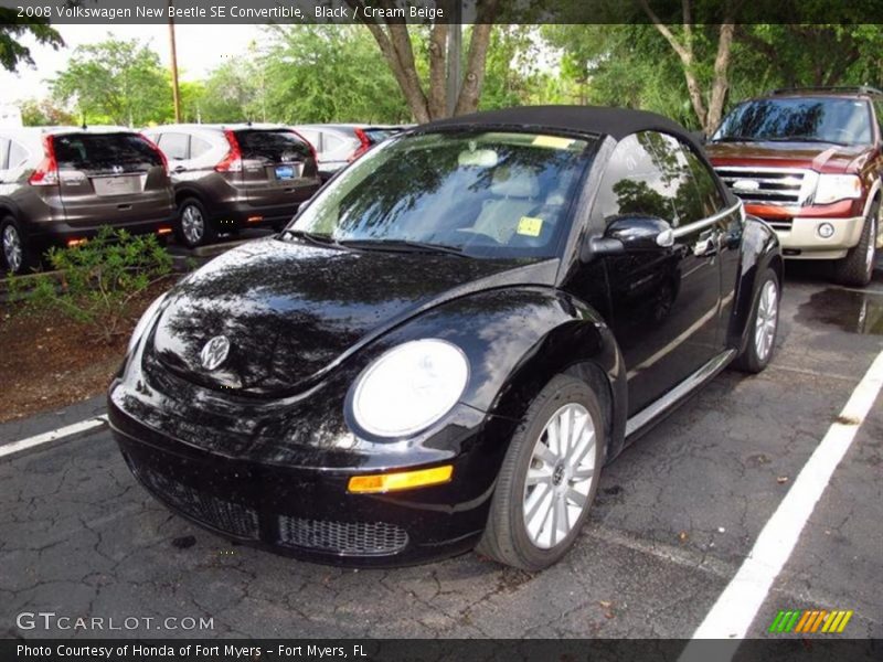 Black / Cream Beige 2008 Volkswagen New Beetle SE Convertible