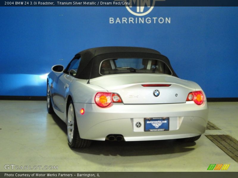 Titanium Silver Metallic / Dream Red/Grey 2004 BMW Z4 3.0i Roadster