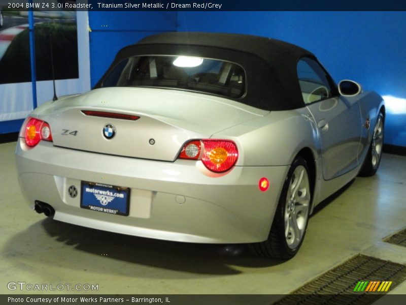 Titanium Silver Metallic / Dream Red/Grey 2004 BMW Z4 3.0i Roadster