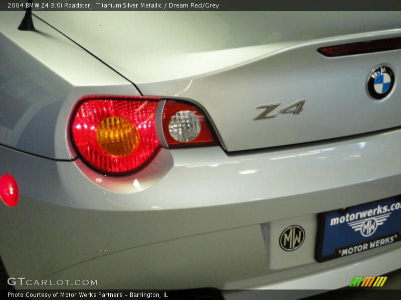 Titanium Silver Metallic / Dream Red/Grey 2004 BMW Z4 3.0i Roadster