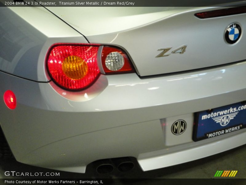 Titanium Silver Metallic / Dream Red/Grey 2004 BMW Z4 3.0i Roadster
