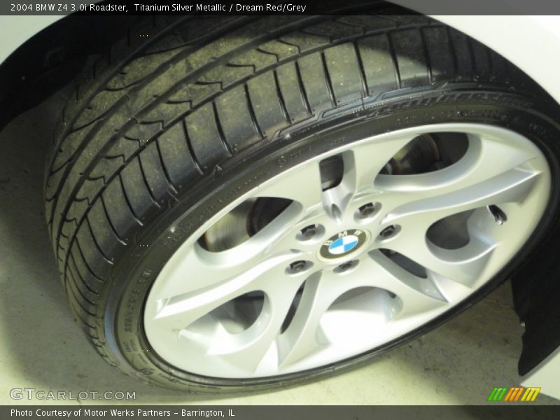Titanium Silver Metallic / Dream Red/Grey 2004 BMW Z4 3.0i Roadster