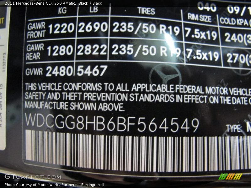 Black / Black 2011 Mercedes-Benz GLK 350 4Matic