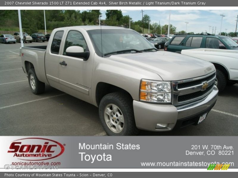 Silver Birch Metallic / Light Titanium/Dark Titanium Gray 2007 Chevrolet Silverado 1500 LT Z71 Extended Cab 4x4