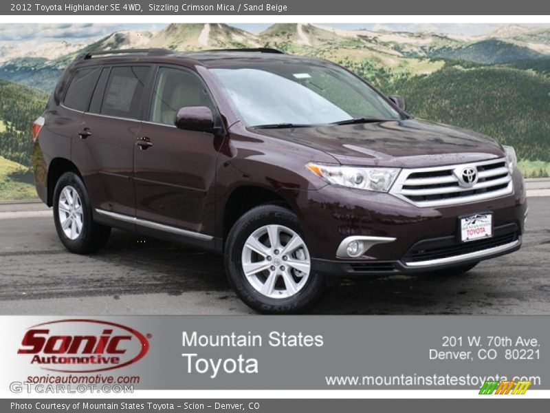 Sizzling Crimson Mica / Sand Beige 2012 Toyota Highlander SE 4WD