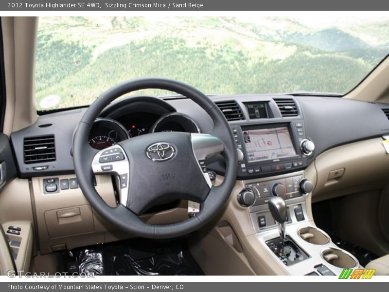 Sizzling Crimson Mica / Sand Beige 2012 Toyota Highlander SE 4WD