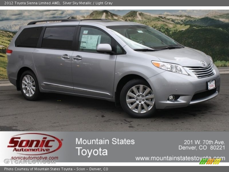 Silver Sky Metallic / Light Gray 2012 Toyota Sienna Limited AWD