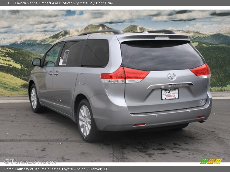 Silver Sky Metallic / Light Gray 2012 Toyota Sienna Limited AWD