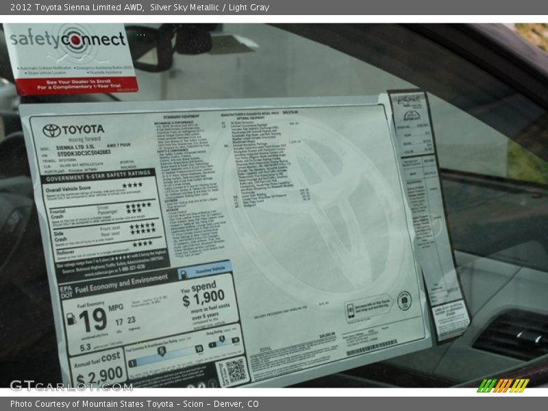Silver Sky Metallic / Light Gray 2012 Toyota Sienna Limited AWD
