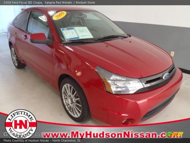 Sangria Red Metallic / Medium Stone 2009 Ford Focus SES Coupe