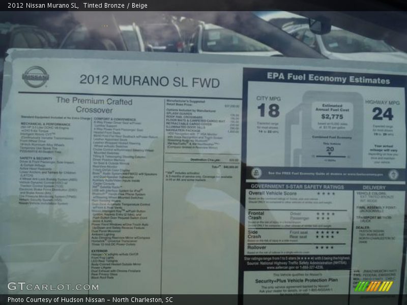 Tinted Bronze / Beige 2012 Nissan Murano SL