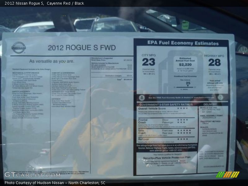 Cayenne Red / Black 2012 Nissan Rogue S