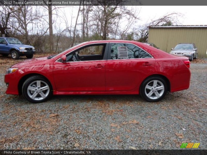 Barcelona Red Metallic / Black 2012 Toyota Camry SE V6