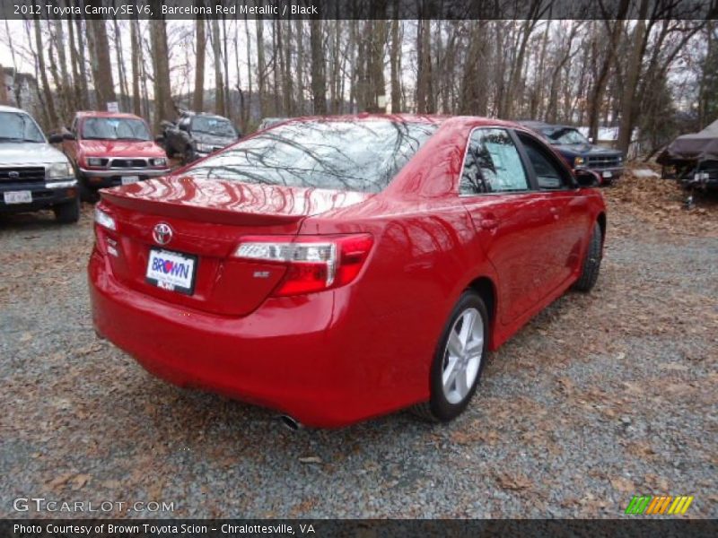 Barcelona Red Metallic / Black 2012 Toyota Camry SE V6